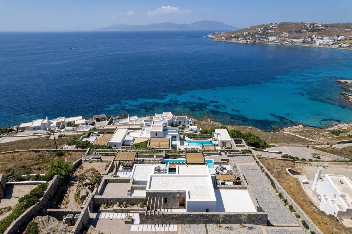 Panoramic villa with infinity pool at sunset, Agios Lazaros area